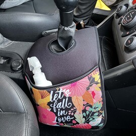 BOLSA DE AUTO DOBLE - FLORES NEGRA